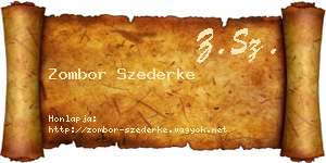 Zombor Szederke névjegykártya